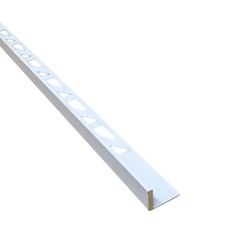 Straight Edge Aluminum Tile Edge Trim - White Aluminum