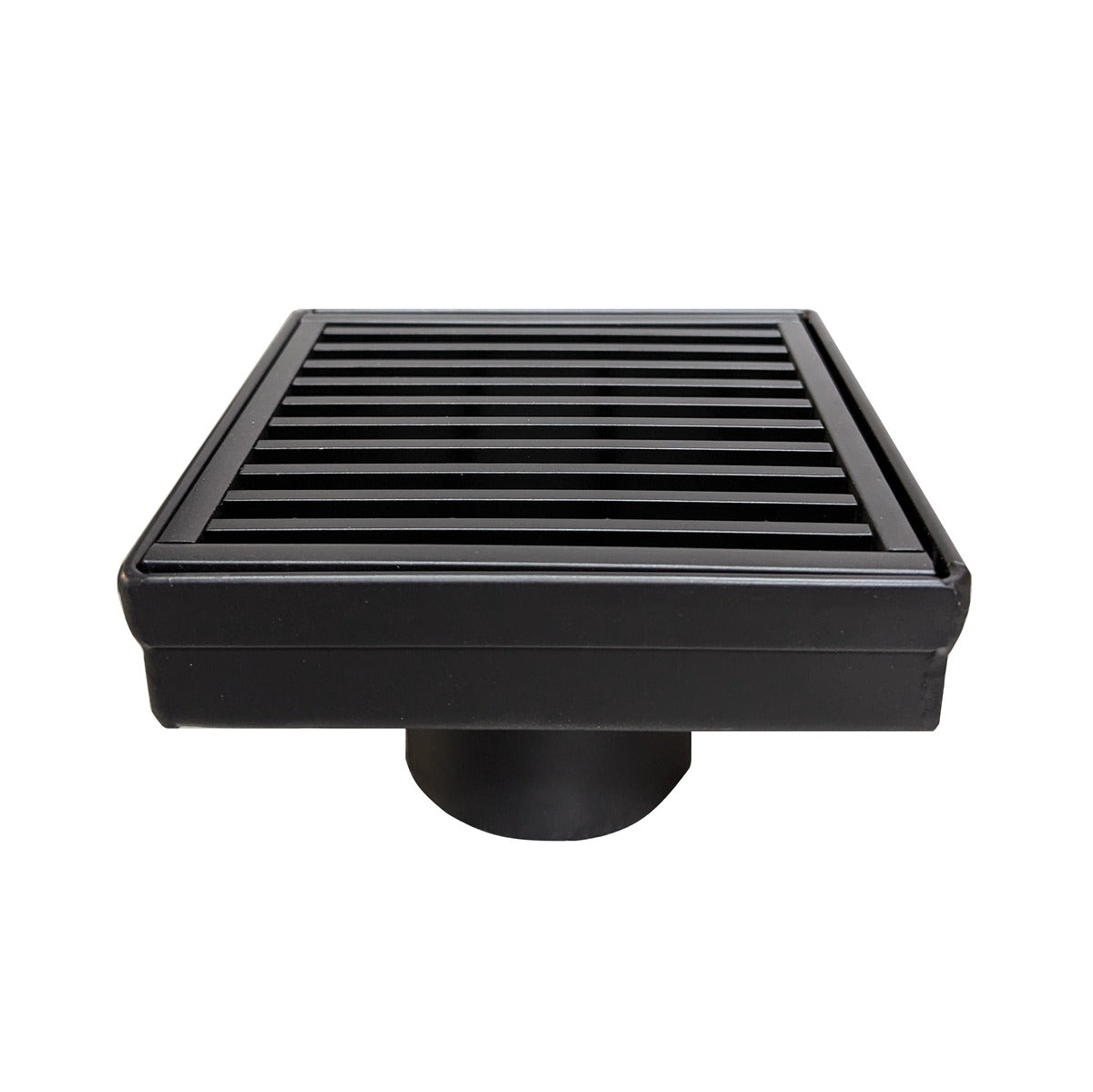 SereneDrains Square Shower Drain Linear Wedge 4 Matte Black
