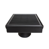 SereneDrains Square Shower Drain Linear Wedge 4 Matte Black