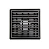 SereneDrains Square Shower Drain Linear Wedge 4 Matte Black