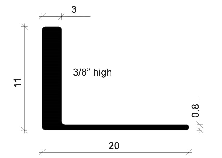 Straight Edge Aluminum Tile Edge Trim - Polished Aluminum