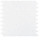 Mosaic Linear Glass Tiles Casale White Shining 2 x 6