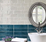 Kaleidoscope Handmade Ceramic Tile 2x8 - Blue