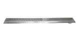 SereneDrains Linear Shower Drain Offset Outlet Ocean Wave - Brushed 47