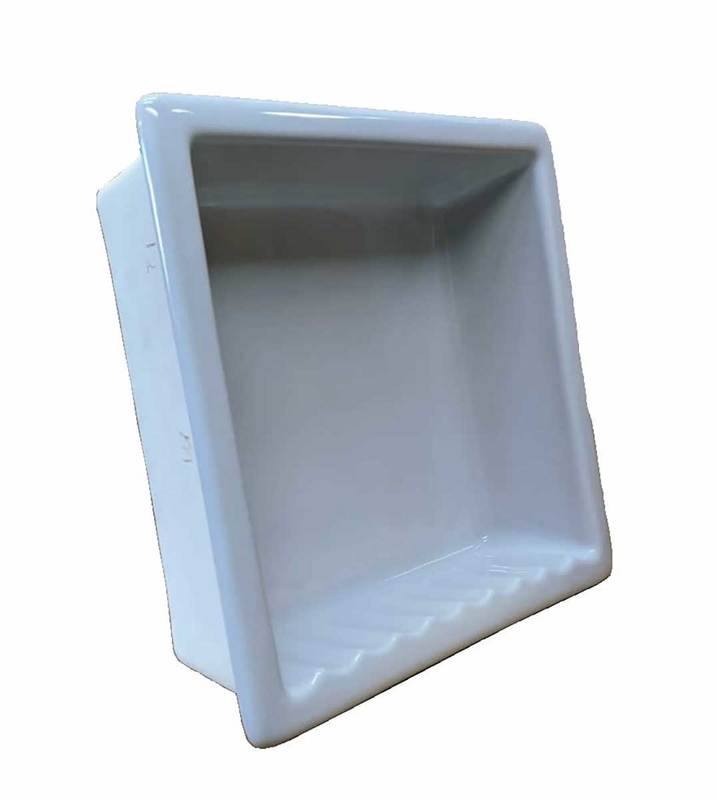 Recessed Shampoo Square Porcelain Sterling Silver