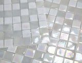 Mosaic Glass Tile Squares - Snow White