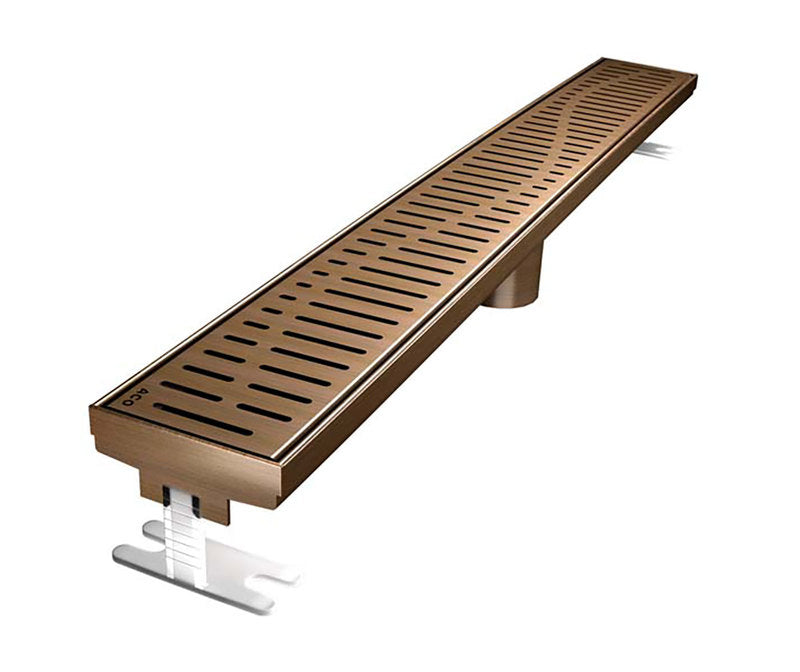 Quartz Linear Shower Drain Oil-Rubbed Bronze - Wave 28