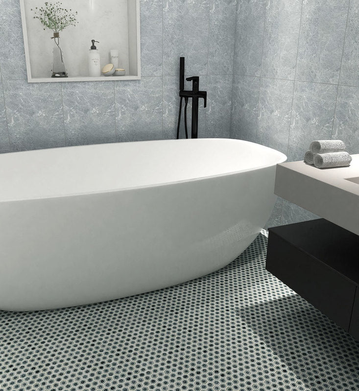 Porcelain Mosaic Tile Penny Rounds - Tropical Lush
