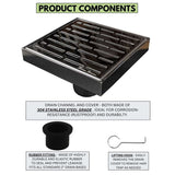 SereneDrains Square Shower Drain Broken Lane Polished 6