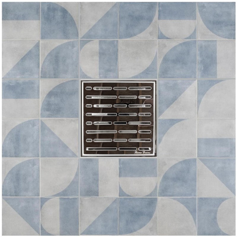 SereneDrains Square Shower Drain Broken Lane Polished 6