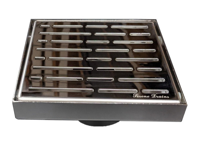 SereneDrains Square Shower Drain Broken Lane Polished 6