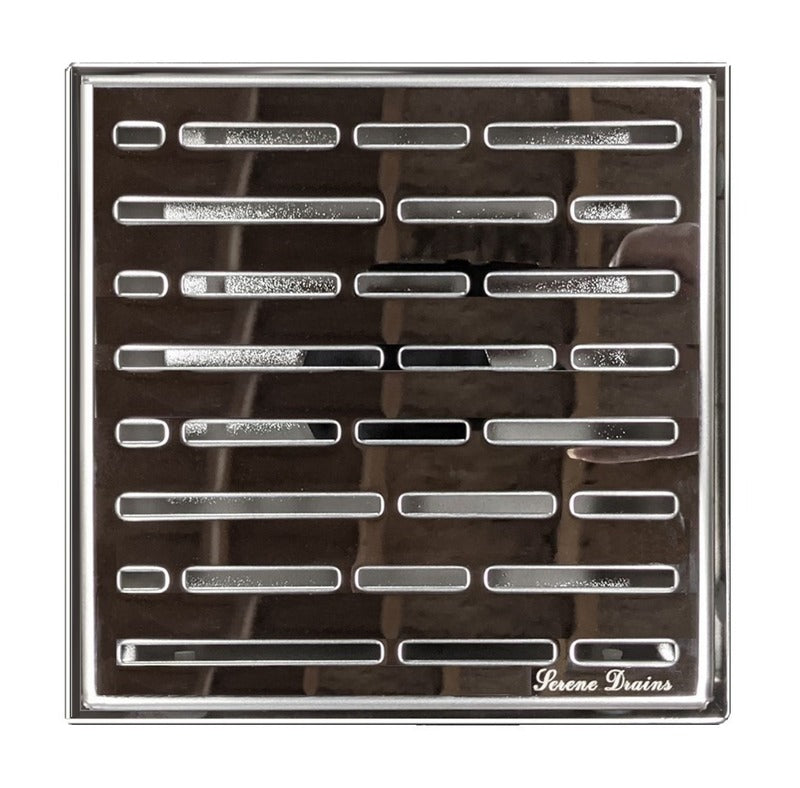 SereneDrains Square Shower Drain Broken Lane Polished 6