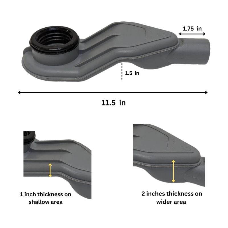 WOW Drain Horizontal Side Discharge Outlet - Rubber