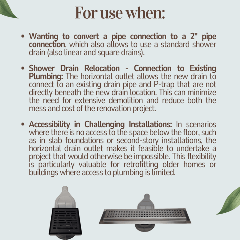 WOW Drain Horizontal Side Discharge Outlet - Rubber