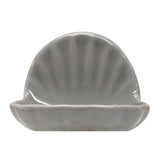 Ceramic Glaze Soap Dish Shell Grey Glossy
