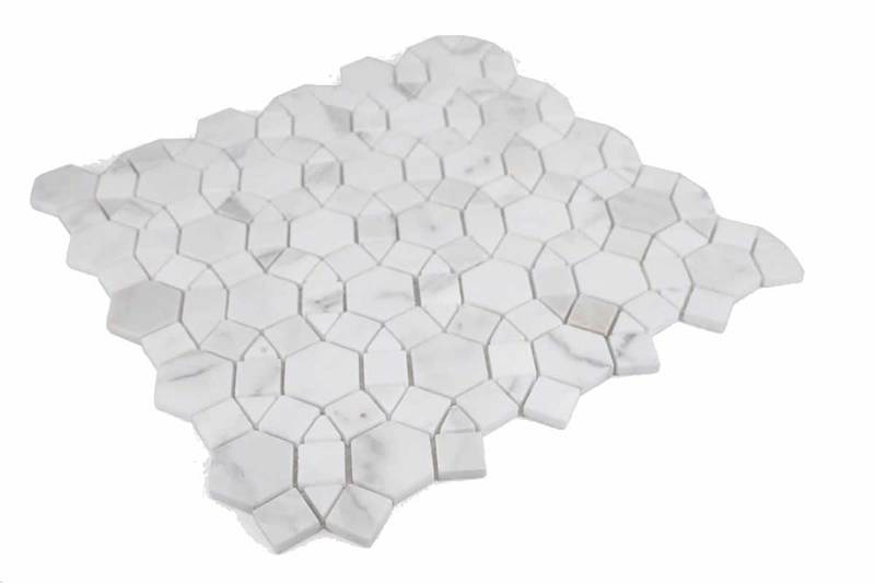 Mosaic Marble Circular Shape - Calacatta Biscuit White