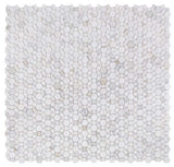 Mosaic Marble Circular Shape - Calacatta Biscuit White