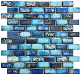 Mosaic Brick Series Handmade Porcelain Tile - Multi Blue
