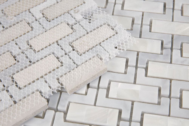 Tahitian Pearl - Mosaic Tile with White Pearl