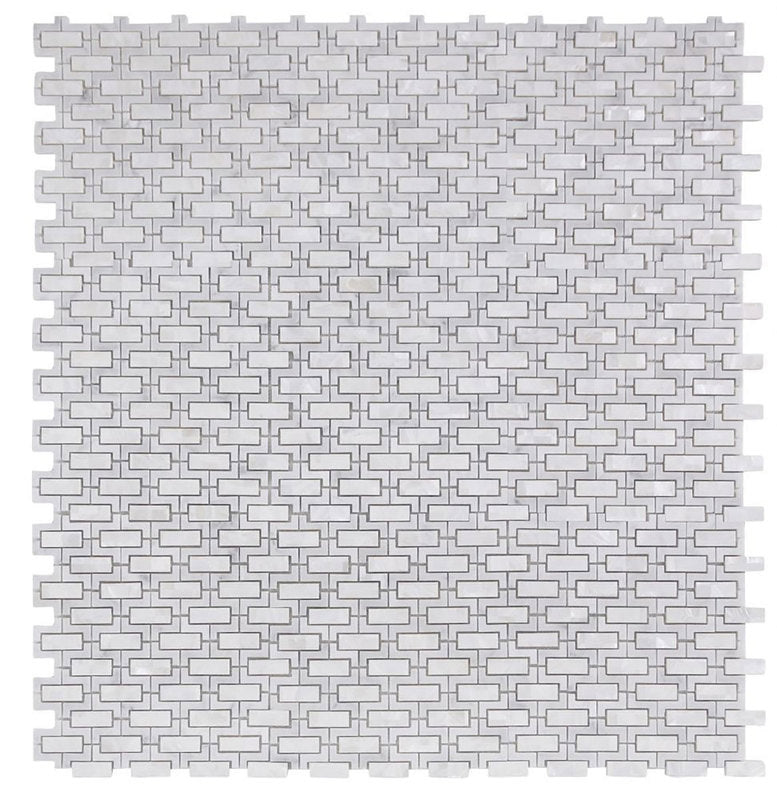 Tahitian Pearl - Mosaic Tile with White Pearl