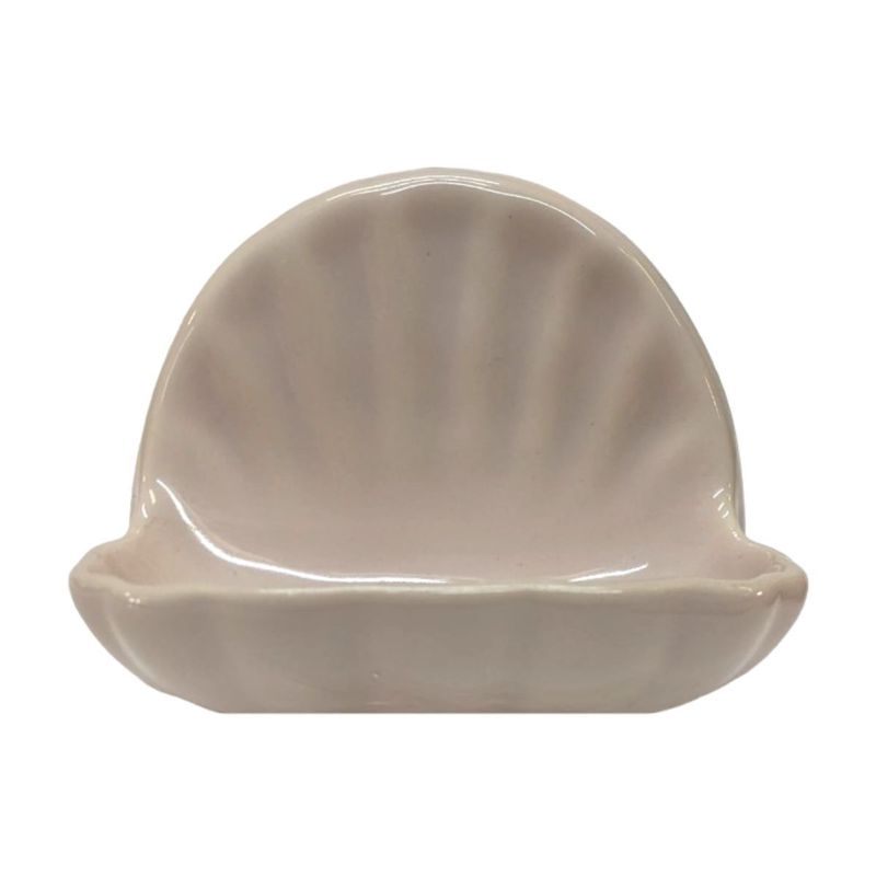Ceramic Glaze Soap Dish Shell Glossy Light Rose
