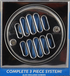 Drain Square 3 piece - Stainless Steel