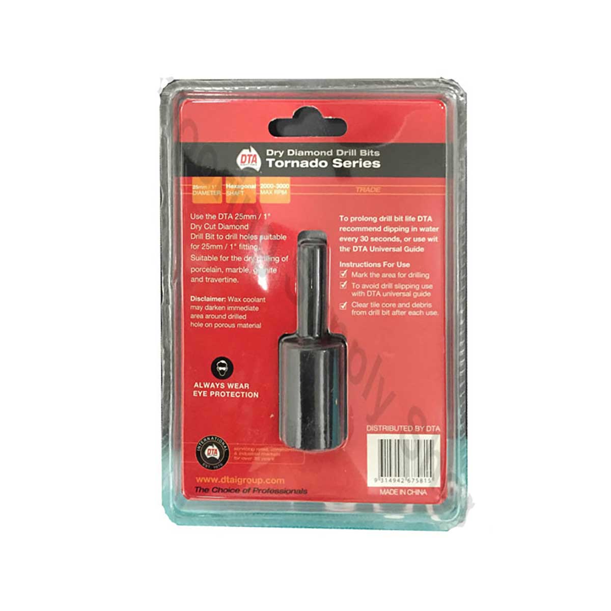 DTA Tornado dry cut diamond bit for professional tile installation and stone fabrication.