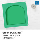 Recess Green Arched Ready to Tile Shower Niche 14" x 14"