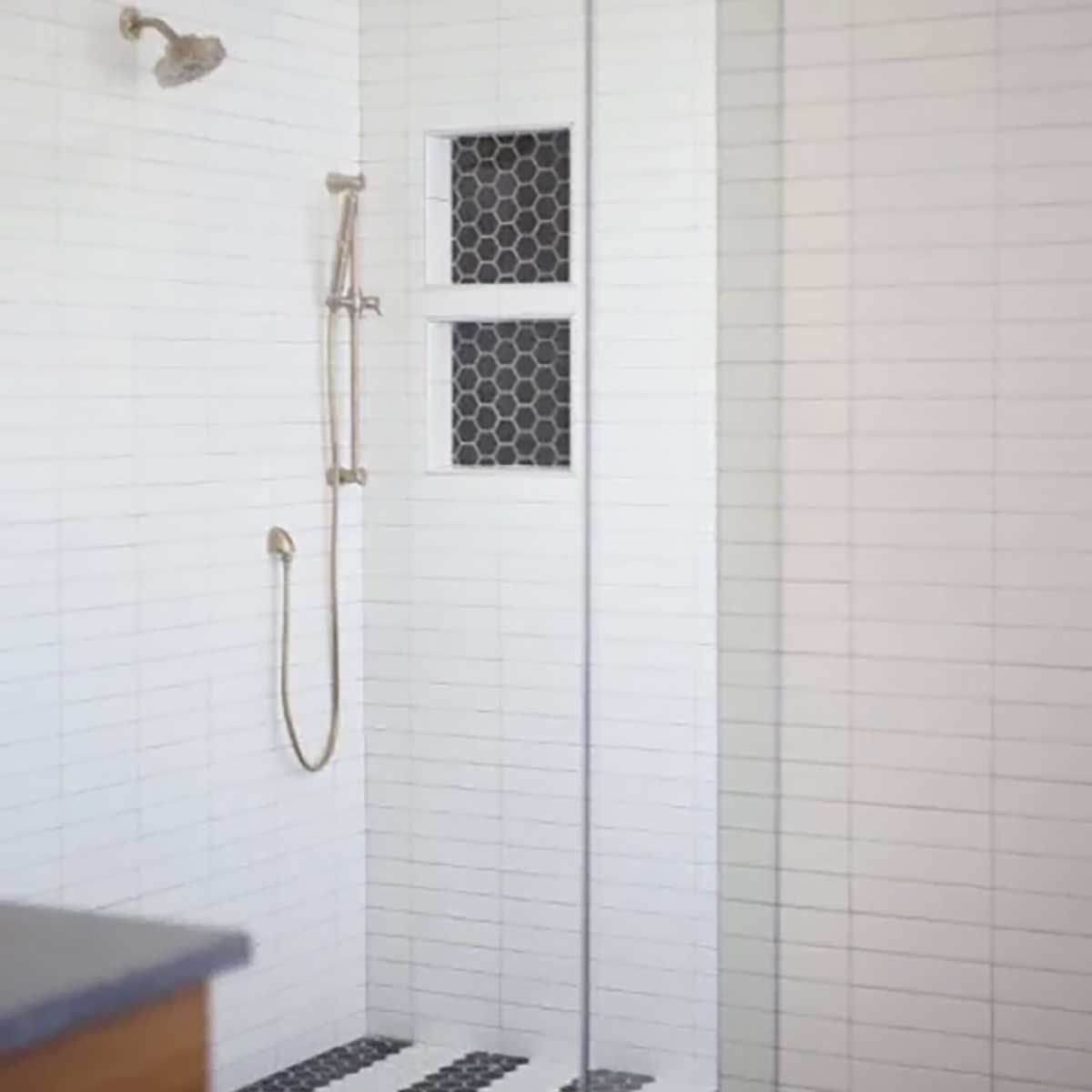 Recess Green Arched Ready to Tile Shower Niche 14" x 14"