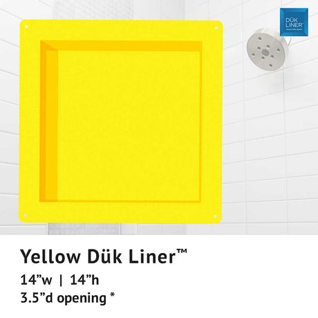 Recess Yellow bathroom niche for porcelain tile shower remodels