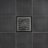 SereneDrains Square Shower Drain Broken Lane 4 Matte Black