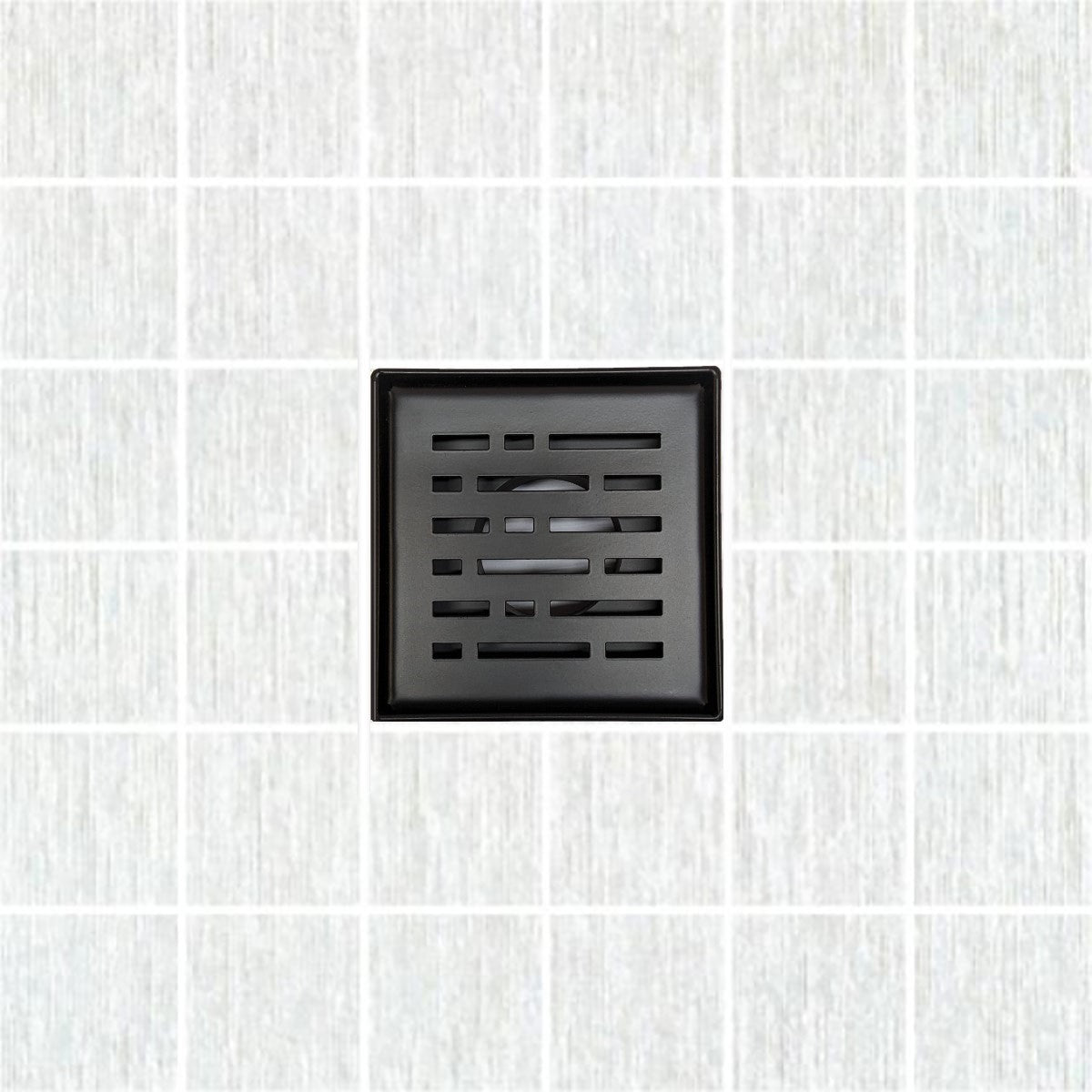 SereneDrains Square Shower Drain Broken Lane 4 Matte Black