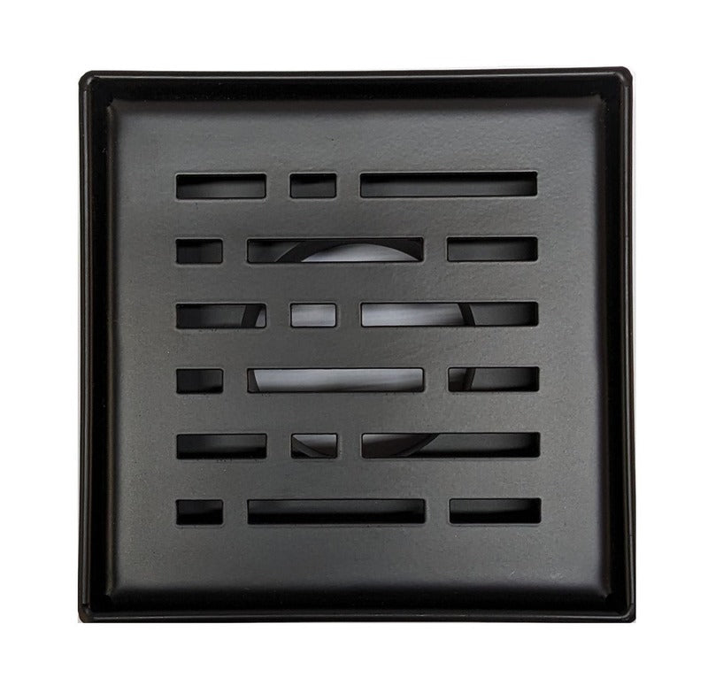 SereneDrains Square Shower Drain Broken Lane 4 Matte Black