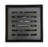 SereneDrains Square Shower Drain Broken Lane 4 Matte Black