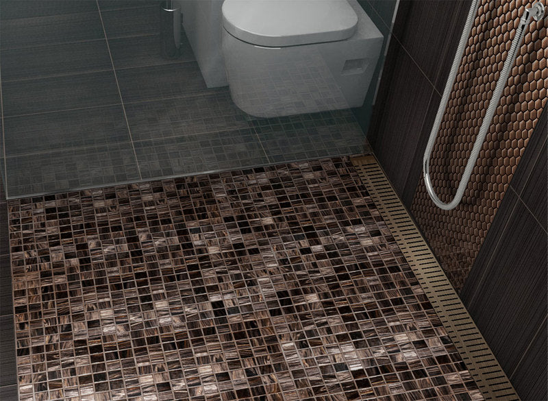 Quartz Linear Shower Drain Oil-Rubbed Bronze - Piano 60