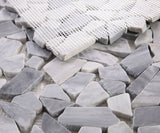 Mosaics Pebble Marble Thassos and Caribe Quartzite - White Grey