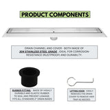 SereneDrains Linear Shower Drain Tile Insert Brushed Nickel 30