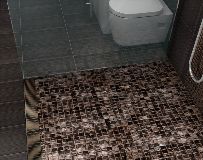 Quartz Linear Shower Drain Oil-Rubbed Bronze - Linear Wedge 55