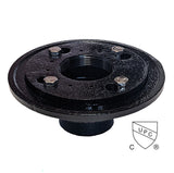Quartz Cast Iron 4 Bolt Drain Base with Rubber Fitting