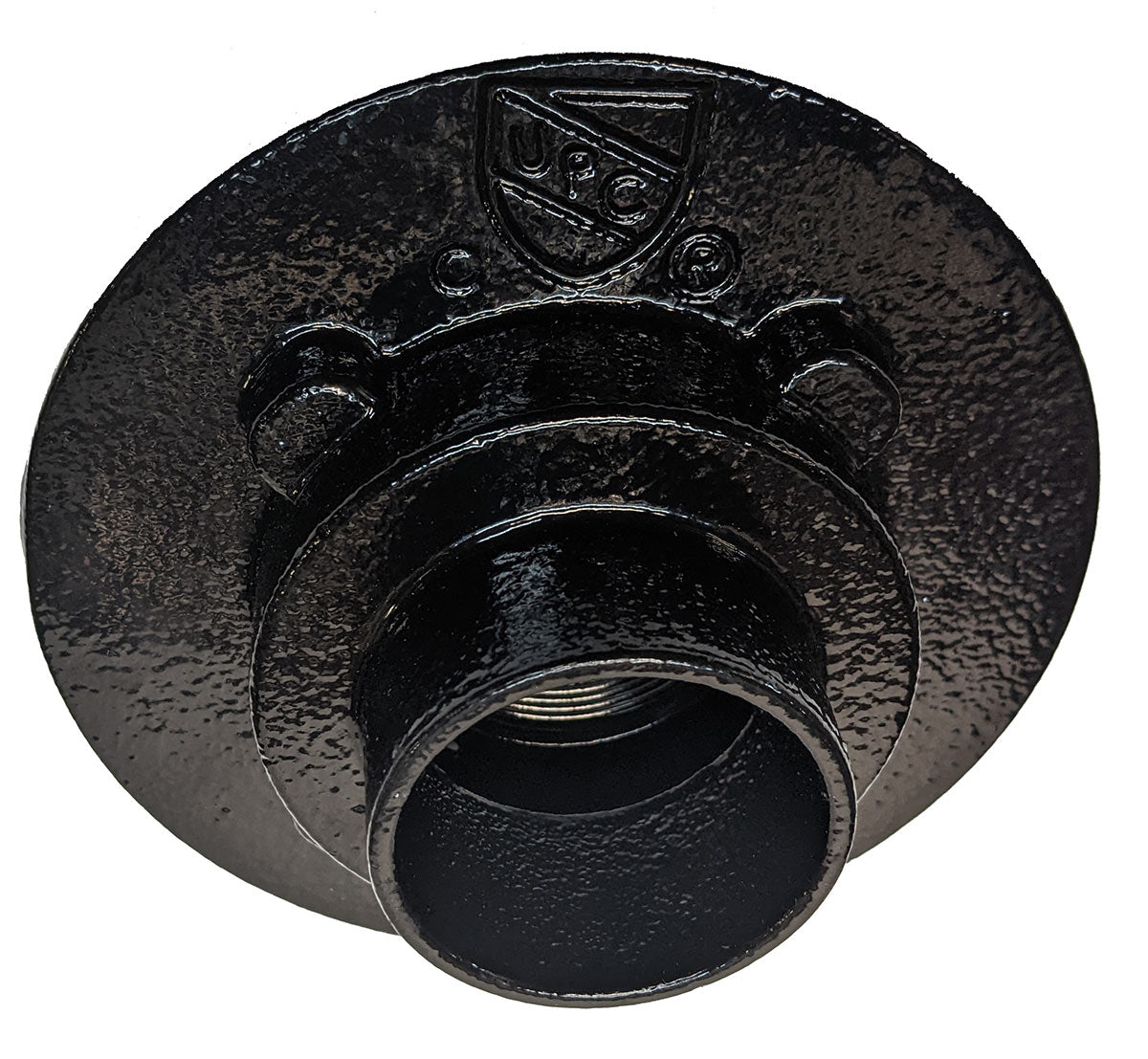 Quartz Cast Iron 4 Bolt Drain Base with Rubber Fitting