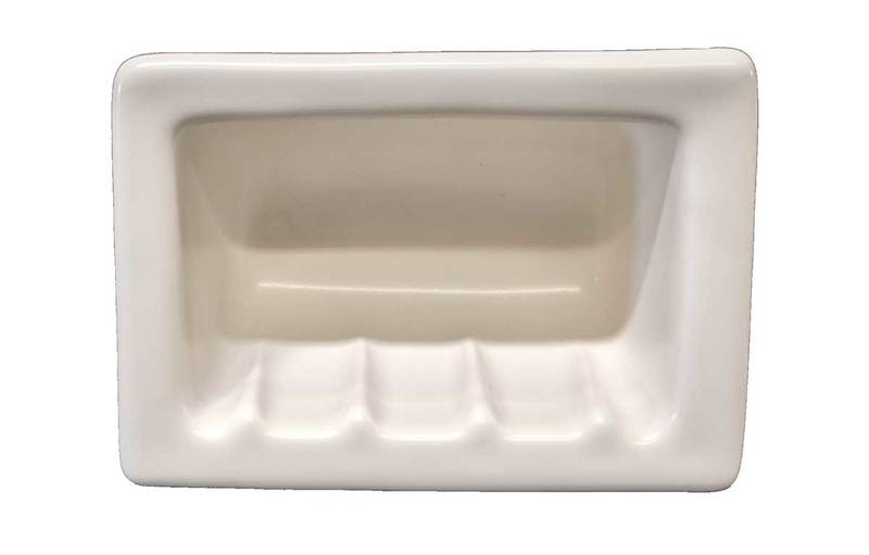 Recessed Soap Dish Porcelain 6 x 4 Biscuit Matte