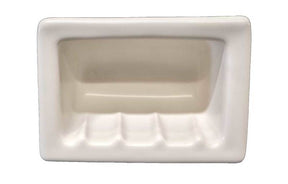 Biscuit matte porcelain recessed soap dish for tile shower walls