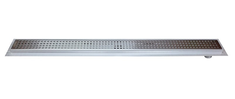 SereneDrains Linear Shower Drain Offset Outlet Square - Brushed 30