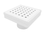 SereneDrains Square Shower Drain Traditional Square 4 White