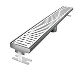 Quartz Linear Shower Drain Wave - Polished Chrome