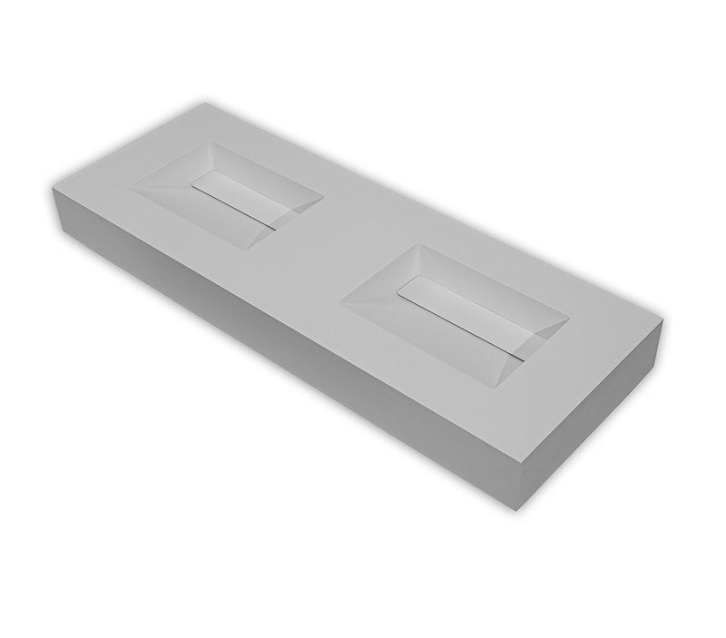 Quare Design Cosmopolitan Countertop Double Sink 60 x 22