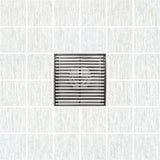 SereneDrains Square Shower Drain Linear Wedge 4 Brushed