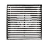 SereneDrains Square Shower Drain Linear Wedge 4 Brushed