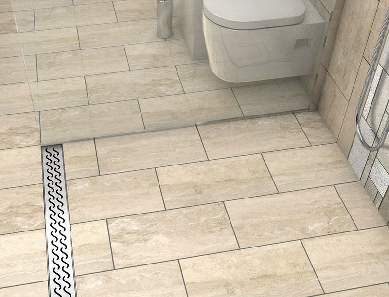 Quartz Linear Shower Drain Brushed Stainless - Hawaii 55