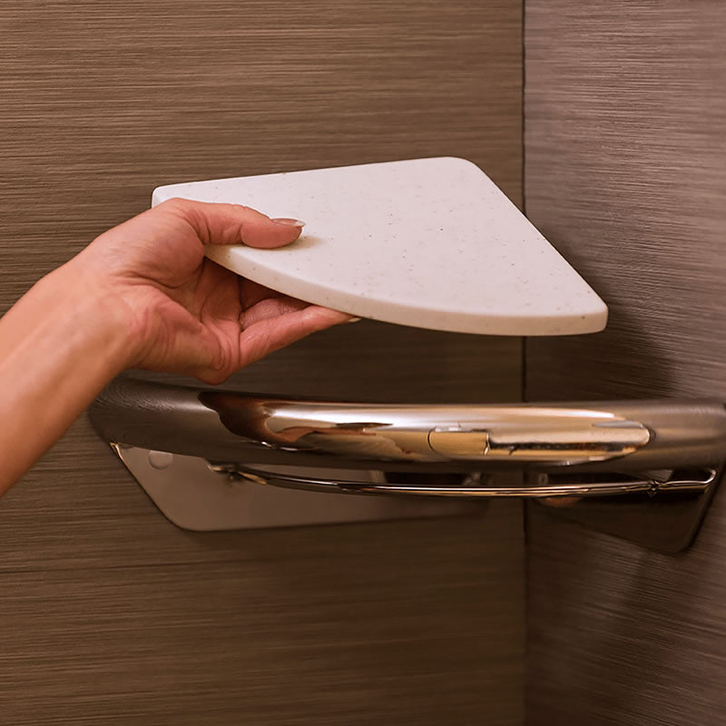 Invisia 2-in-1 Corner Shelf with Integrated Grab Bar